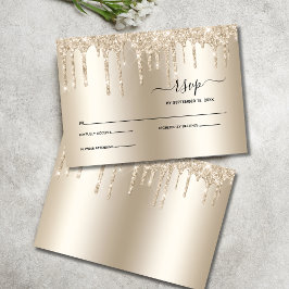 Champagne Pingando Brilho Elegante RSVP Casamento