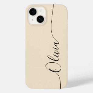 Champagne Preto Elegante Caligrafia Script Nome