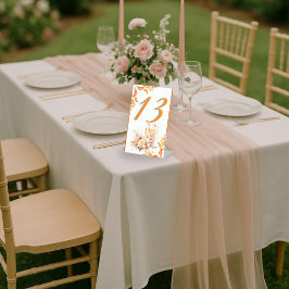 Champagne Toast Floral Bridal Shower Table Number 