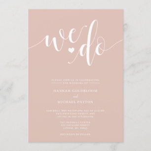 Champanhe Blush Nós Fazemos Convite De Casamento