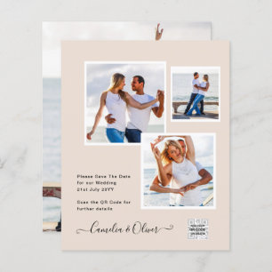 Champanhe Blush PHOTO Casamento Convite QR Código