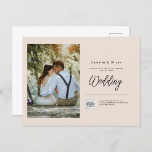 Champanhe Blush PHOTO Casamento Convite QR Código