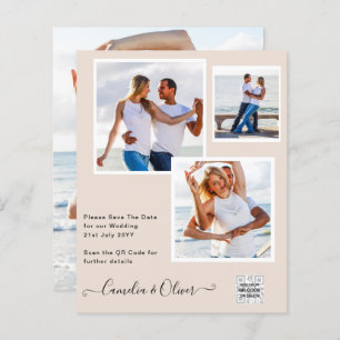 Champanhe Blush PHOTO Casamento Convite QR Código