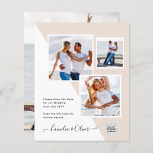 Champanhe Blush PHOTO Casamento Convite QR Código