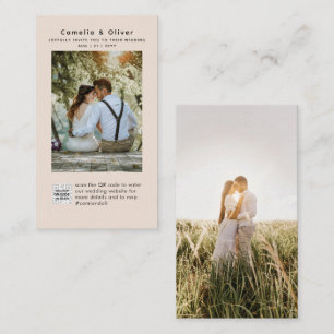Champanhe Blush PHOTO Casamento Convite QR Código