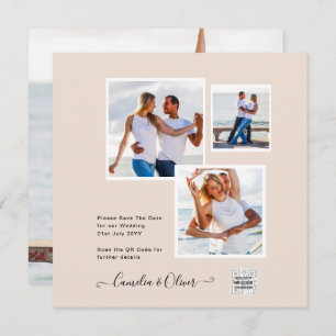 Champanhe Blush PHOTO Casamento Convite QR Código
