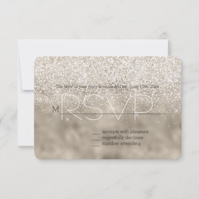 Champanhe Branco Dourado Glitzy Glitter RSVP (Frente)