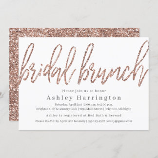 Champanhe Bridal Brunch Convite com Glitter