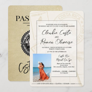 Champanhe Costa Rica Passaporte Convite Para Casam