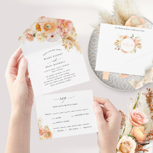 Champanhe de Pêssego e Casamento Floral de Blush c