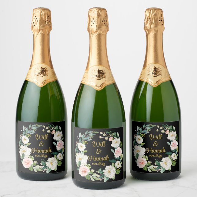 Champanhe de Recepção de casamento verde personali (Garrafas)