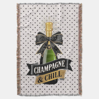 Champanhe e cobertor de derrame