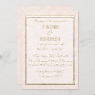 Champanhe e Dourado Convite para Casamento Elegant