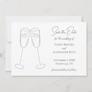 Champanhe Elegante Simples Salve O Convite De Data