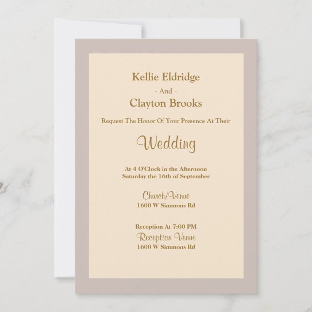 Champanhe Enquadra Convite Para Casamento (Frente)