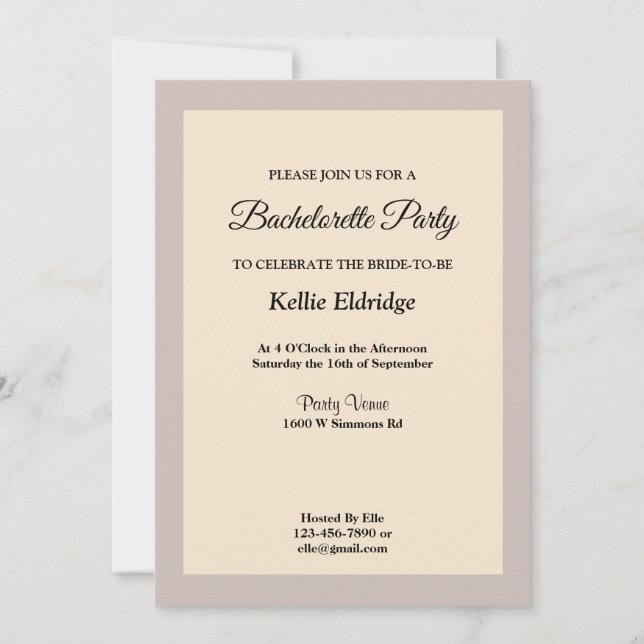 Champanhe Enquadrado Convite à Festa de solteira (Frente)