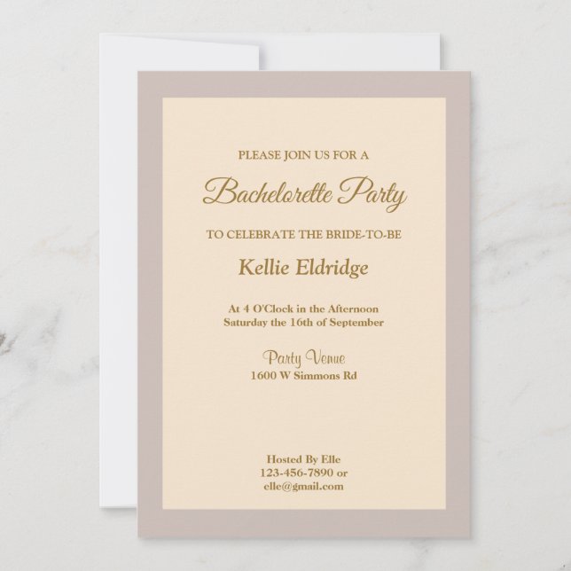 Champanhe Enquadrado Convite à Festa de solteira (Frente)