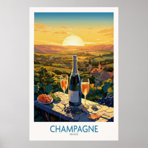 Champanhe França Wine Poster