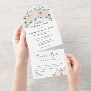 Champanhe Ivory Blush Floral Cor-de-rosa Casamento