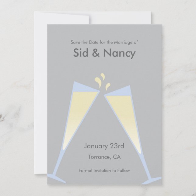 Champanhe Salvar a Data Convite (Frente)