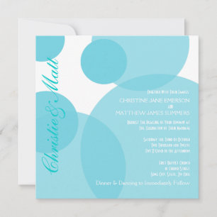 Champanhe Teal Bolha Convite Moderno para Casament