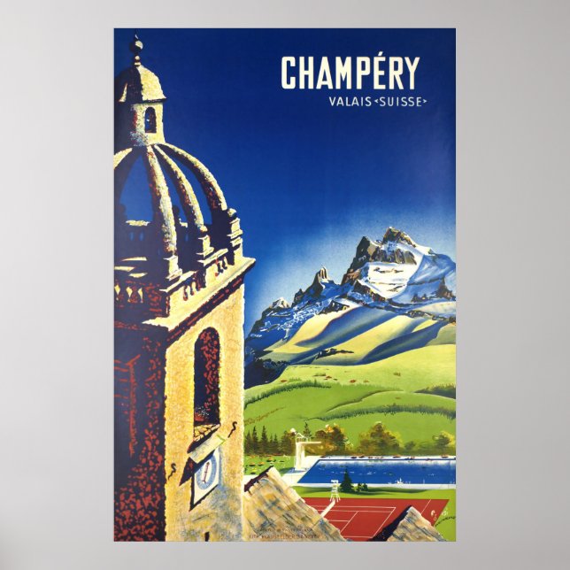 Champéry, Valais, Suisse, Poster de esqui (Frente)