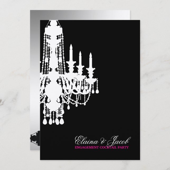 Chandelier De 311 Glitz - Convite Para Prata Metál (Frente/Verso)