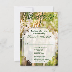 Chandelier de Casamento de Cartão R.S.V.P. 3.5x5 e