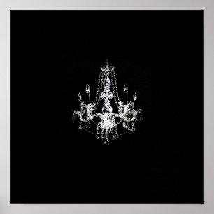 Chandelier Elegance - Poster (Opção de Canvas)