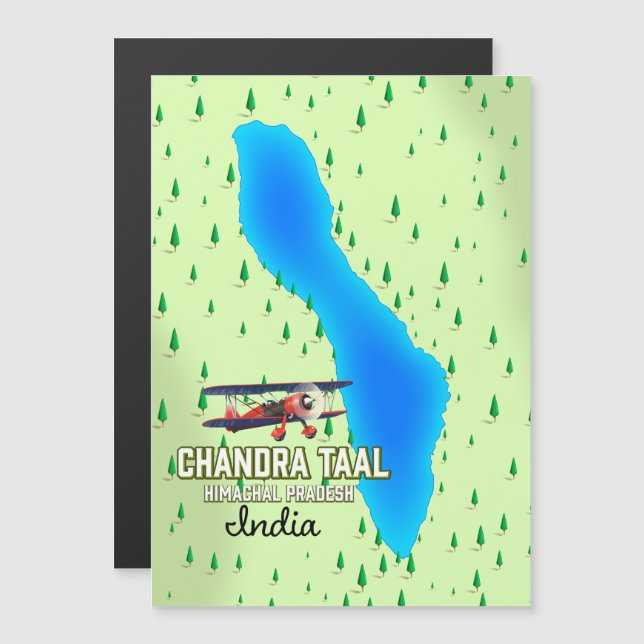 Chandra Taal Himachal Pradesh mapa de lago indiano (Frente/Verso)