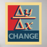 Change Prints & Posters<br><div class="desc">Δy/Δx ...  a change you can definitely believe in! (Ask your nearest Calculus teacher to learn more).</div>