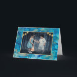 Chanucá - Cartão Saudável Blues & Golds<br><div class="desc">Cartão de Saudação Chanucá "Blues & Golds" com envelope. Para personalizar este cartão, basta excluir texto e adicionar sua própria mensagem. Escolha seu estilo de fonte, cor e tamanho favoritos. Exclua a foto e adicione a sua. As fotos podem ser editadas (recortadas, movidas, redimensionadas, rotacionadas, etc.) O elemento design de...</div>