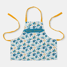 Chanucá design All-Over Impressão Apron Whimsical
