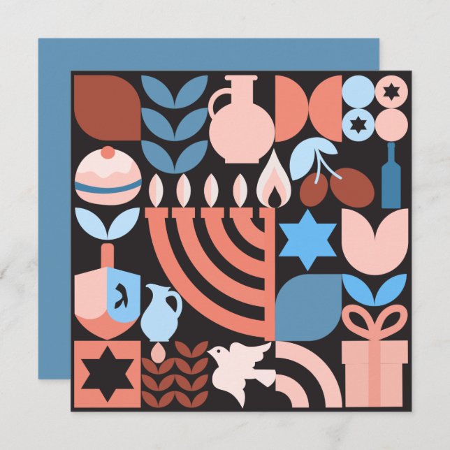 Chanukah Hanukkah Menorah Rosquinha Cartão de Estr (Frente/Verso)