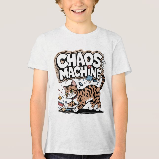 Chaos Machine Bengal Cat Engraçado Design (Frente)