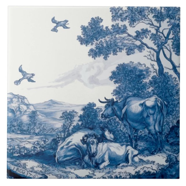 Chapa antiga de Delftware do Dutch (Frente)