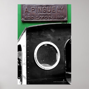 Chapa de Vintagem Francesa, Poster do Motor a Vapo