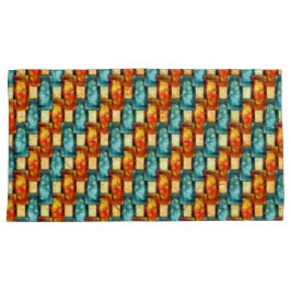 Chapas retangulares esculpidas e manchadas, ciano