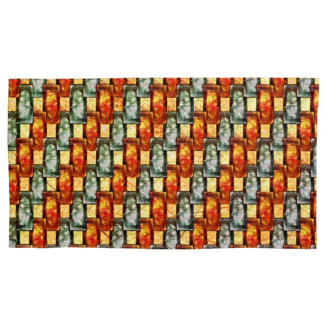 Chapas retangulares esculpidas e manchadas, verdes (Frente-Esquerda)