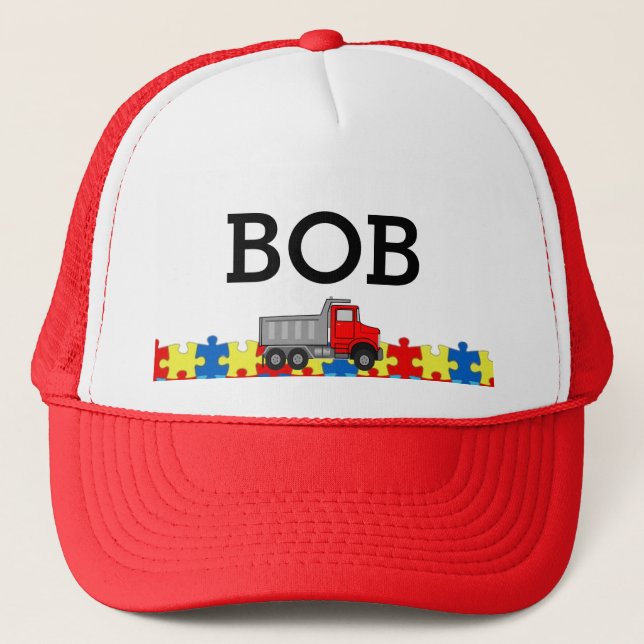 Chapéu Adulto Autista com NOME Boné Baseball (Frente)