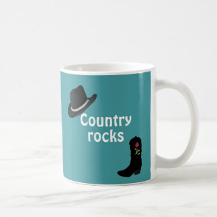 Chapéu Country & Caligrafia em Caneca de Café Turq