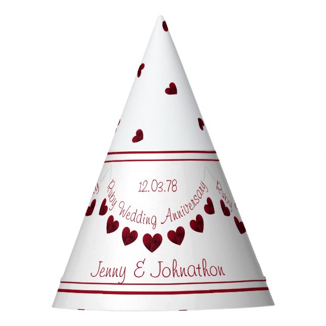 Chapéu de Aniversário do Casamento Ruby (Frente)