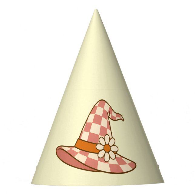 Chapéu de Bruxa de Halloween Groovy Retro Chapéus  (Frente)