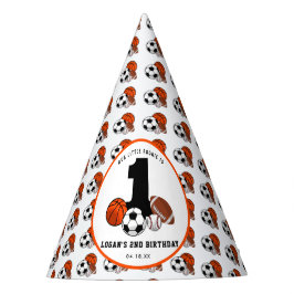 Chapéu De Festa 1 primeiro aniversario de Menino Tema Esportivo de