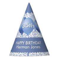 35.º Aniversário Padrão de Número Aleatório Azul/B