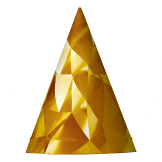 Chapéu De Festa 3D Geométrico: Design de Fundo Metálico