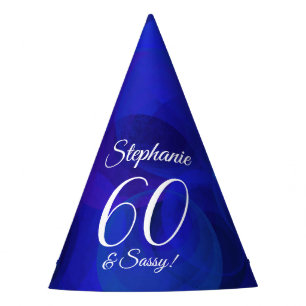 Chapéu De Festa 60 e Sassy Elegant Royal Blue Birthday