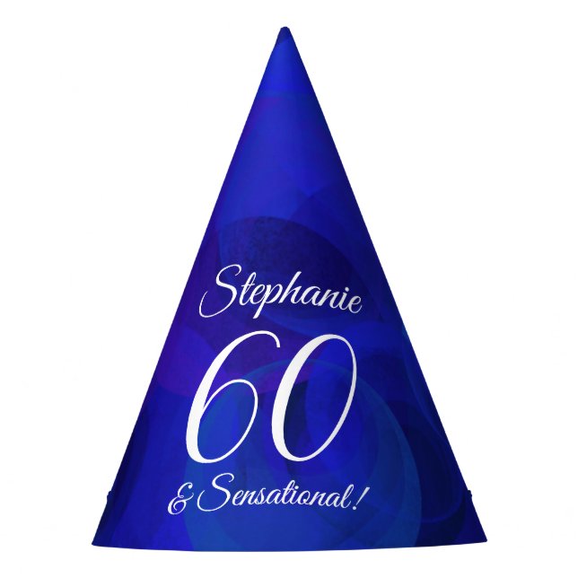 Chapéu De Festa 60 e Sensational Elegant Royal Blue Birthday (Frente)