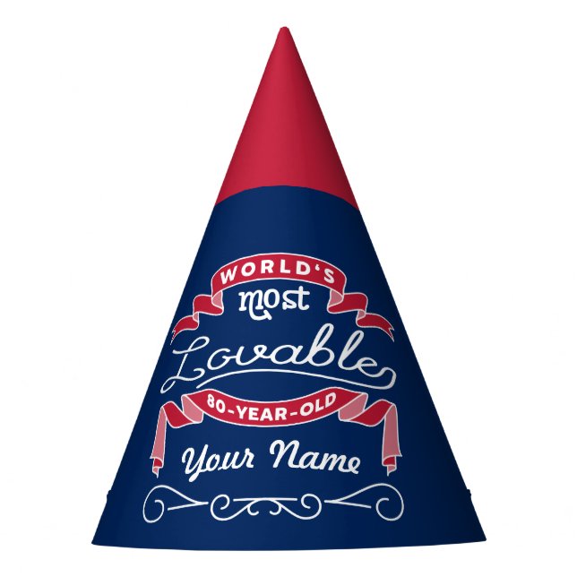 Chapéu De Festa 80 Birthday World de 80 anos mais adorável (Frente)