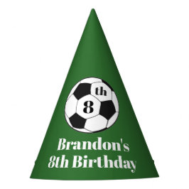 Chapéu De Festa 8th Birthday Soccer Football Red Boys Sport 